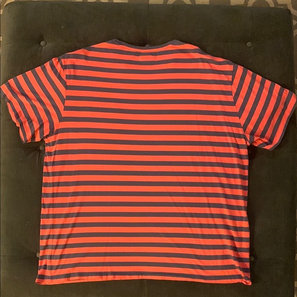 Polo by Ralph Lauren Men's Red and Navy Striped Shirt - Picture 3 of 5